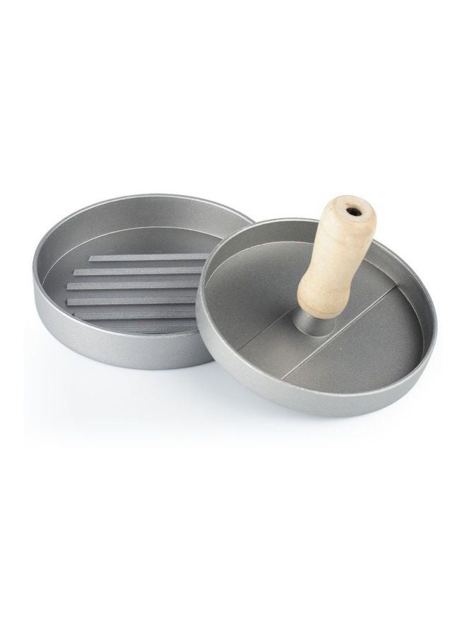 Burger Meat Press With Handle Beige/Silver 12.5cm  - Image 2