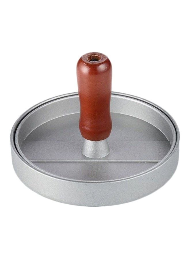 Burger Meat Press With Handle Brown/Silver 12.5cm  - Image 1