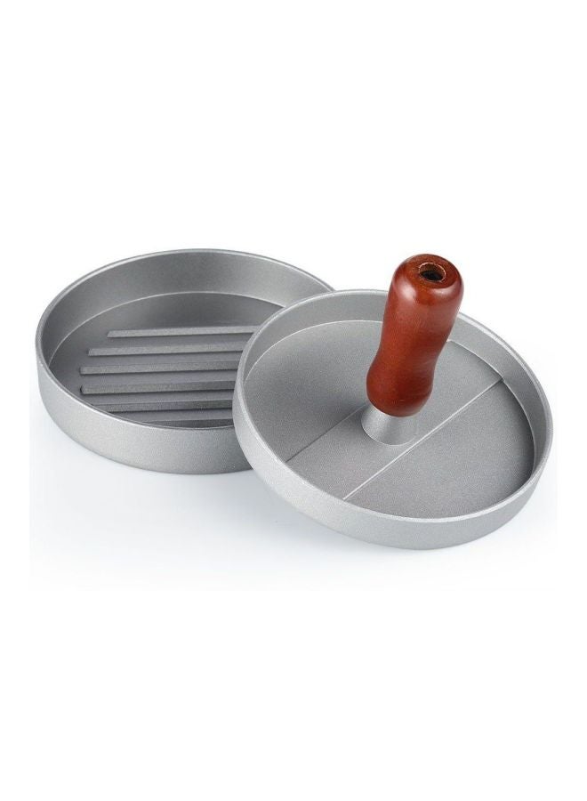 Burger Meat Press With Handle Brown/Silver 12.5cm  - Image 2