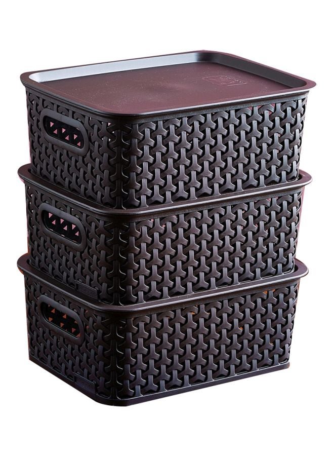 هوم بوكس طقم سلال بأغطية 6 قطع من سبيكترا - 20x25x10 سم بني 25x10x20سم - Image 1