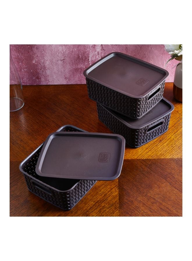 هوم بوكس طقم سلال بأغطية 6 قطع من سبيكترا - 20x25x10 سم بني 25x10x20سم - Image 2