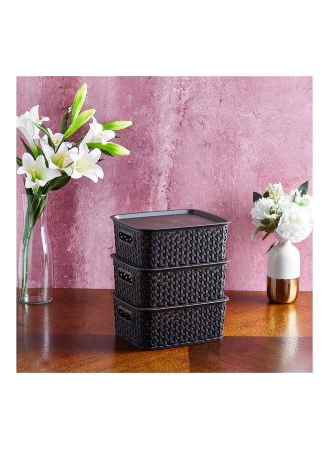 هوم بوكس طقم سلال بأغطية 6 قطع من سبيكترا - 20x25x10 سم بني 25x10x20سم - Image 3