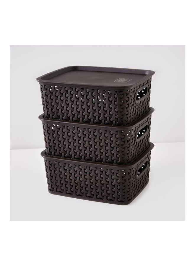 هوم بوكس طقم سلال بأغطية 6 قطع من سبيكترا - 20x25x10 سم بني 25x10x20سم - Image 4