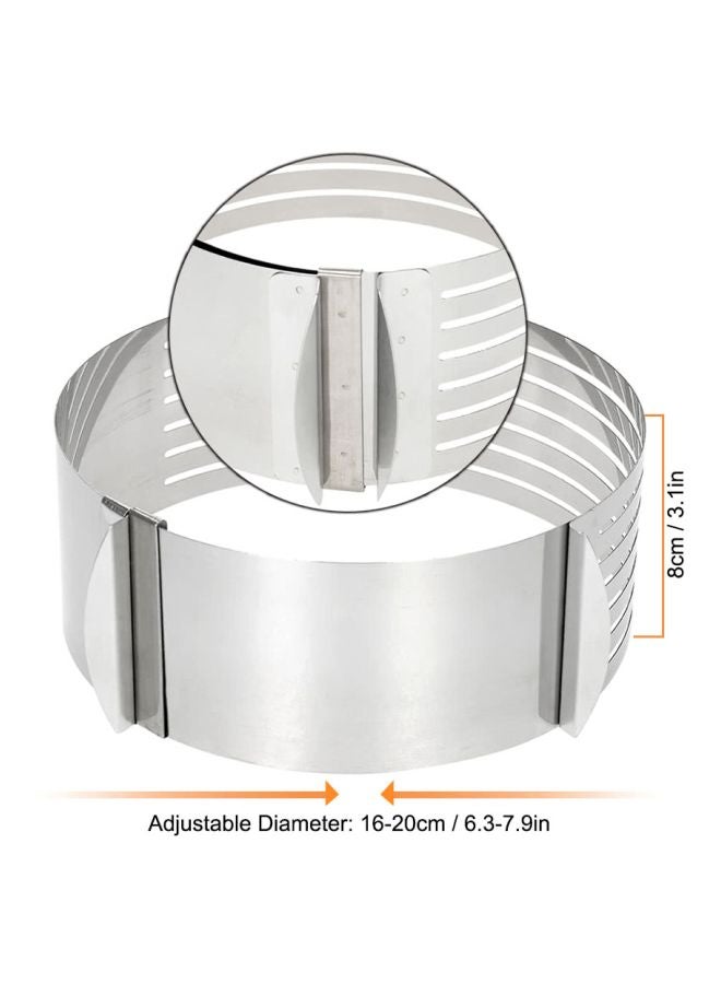 Stainless Steel Adjustable Cake Ring Mold Silver - Image 5
