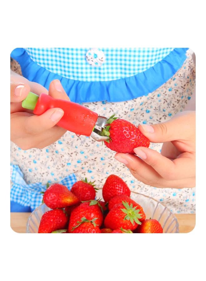 Strawberry Stem Remover Slicer Huller Scoop Corer Red/Green/Silver 15cm - Image 5
