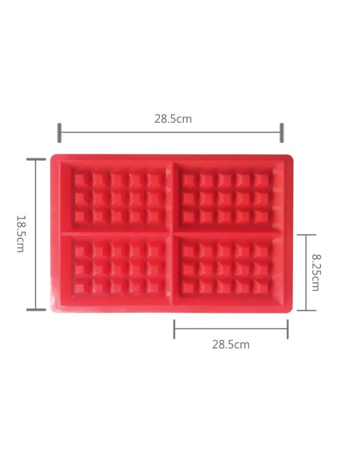 Generic - Silicone Waffle Mould Red 29cm - Image 1