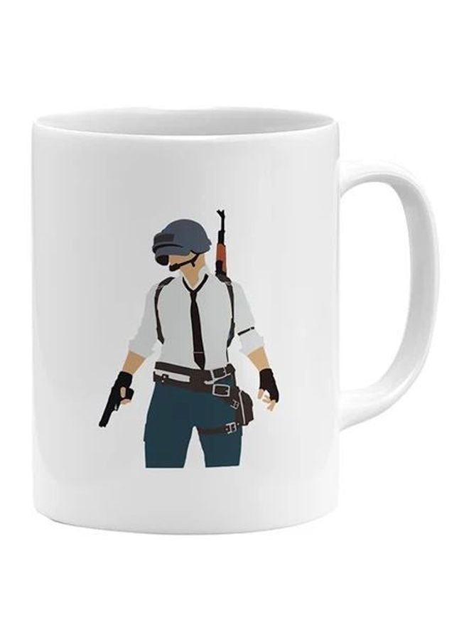 مَج قهوة مُزين بطبعة لاعب لعبة PUBG أبيض/أزرق/أسود/أصفر