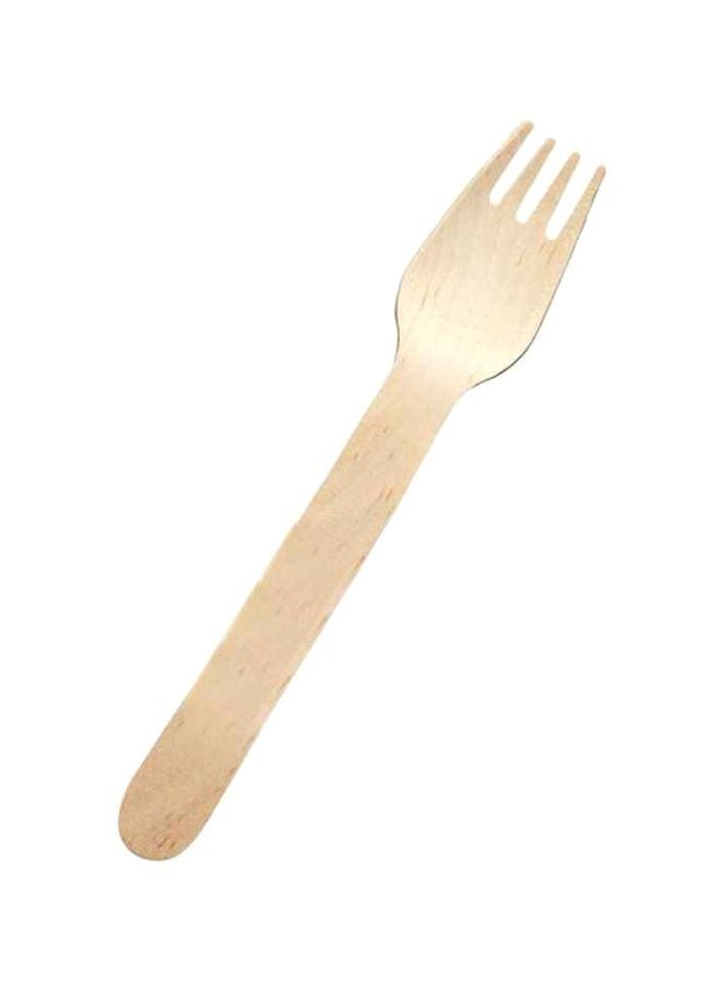 Party Time 20-Piece Wooden Fork Set Beige 16.5centimeter 