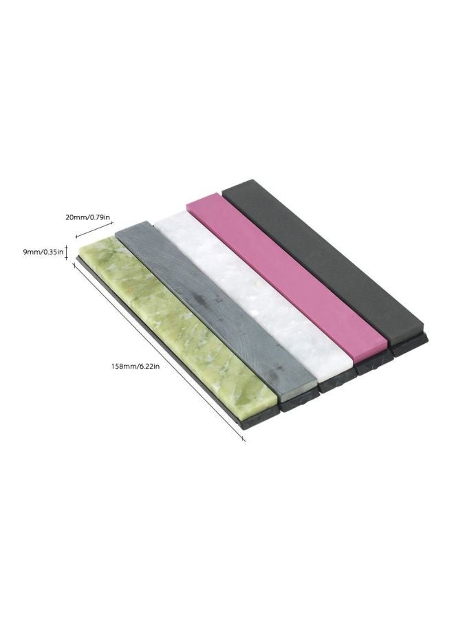 Decdeal - Pack Of 5 Knife Sharpening Stone White/Pink/Green 150x20x5mm - Image 1