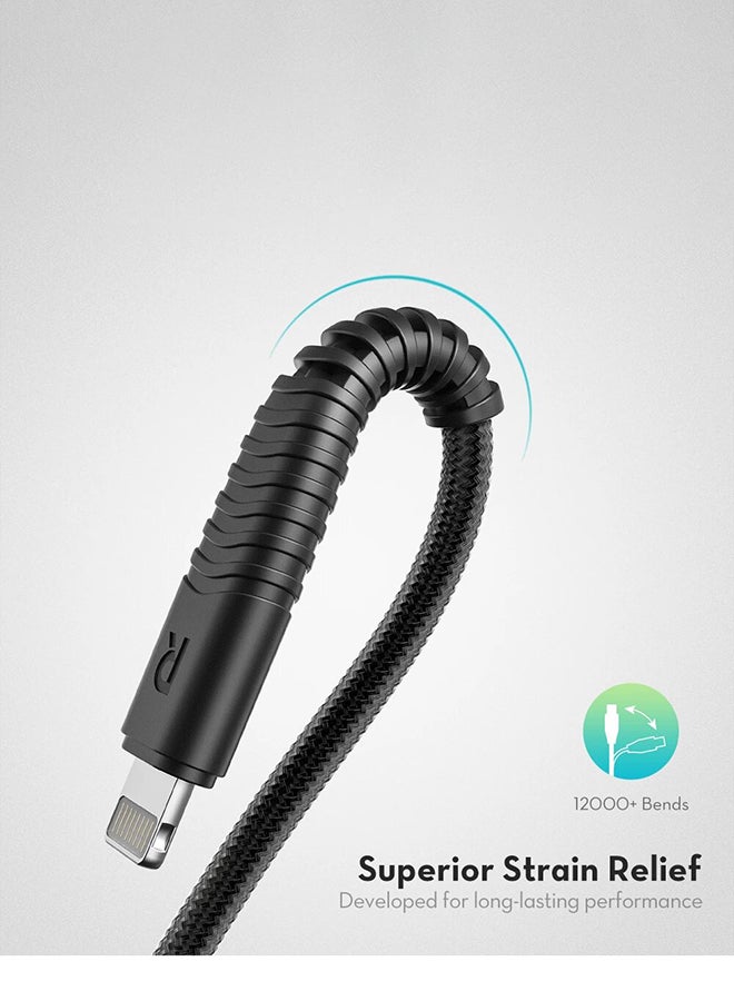 RAVPOWER Nylon Yarn Braided Type-C To Lightning Cable Black  - Image 5