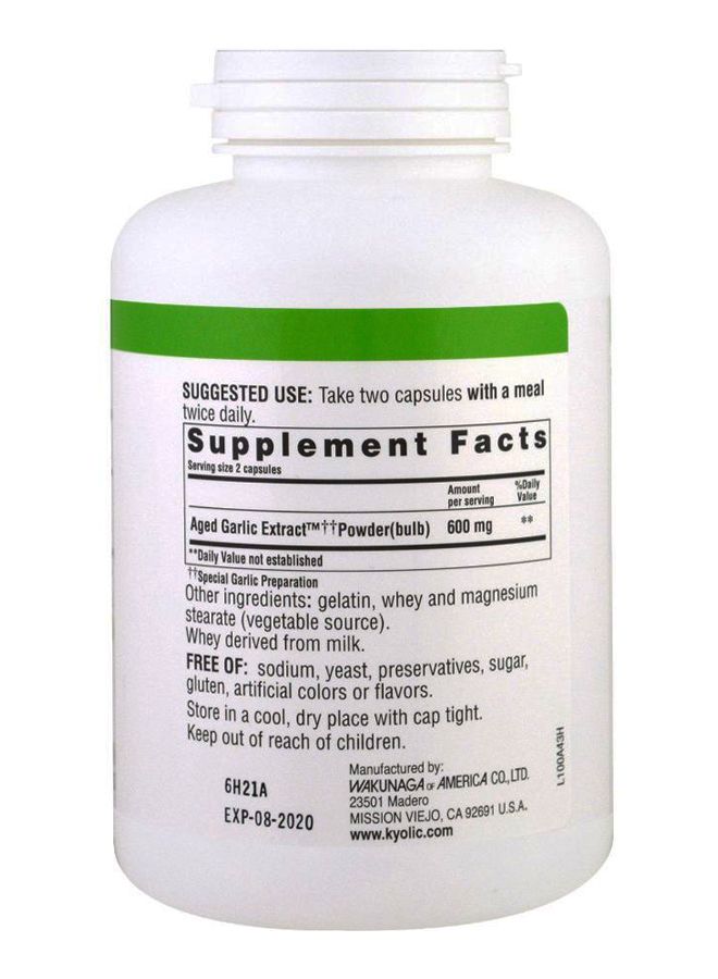 kyolic Aged Garlic Extract Formula 100 Dietary Supplement - 300 Capsules - Image 2