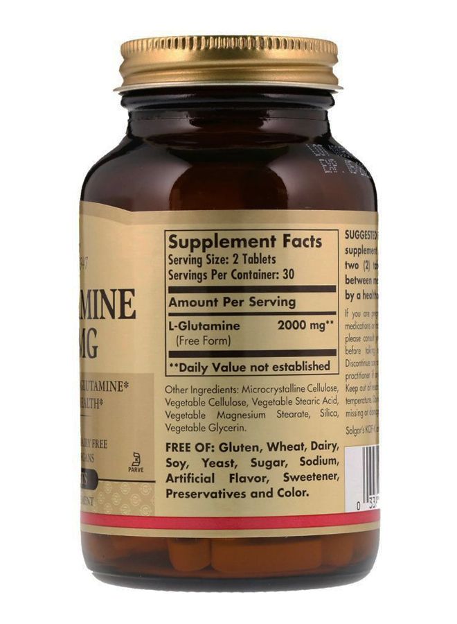 Solgar L-Glutamine Dietary Supplement - 60 Tablets - Image 2
