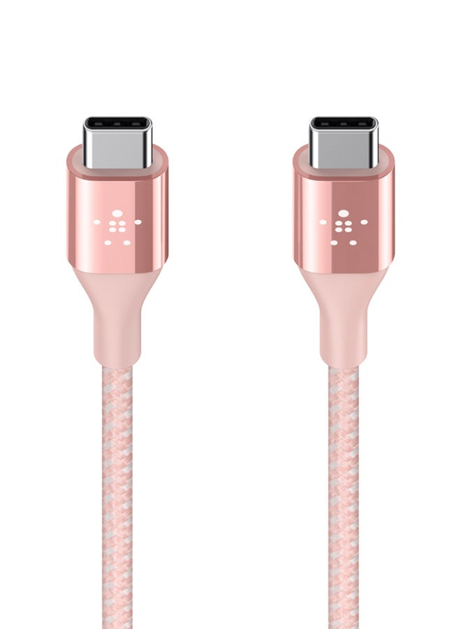 بيلكين كابل USB-C فاخر من نسيج الكيفلار ذهبي وردي - Image 2