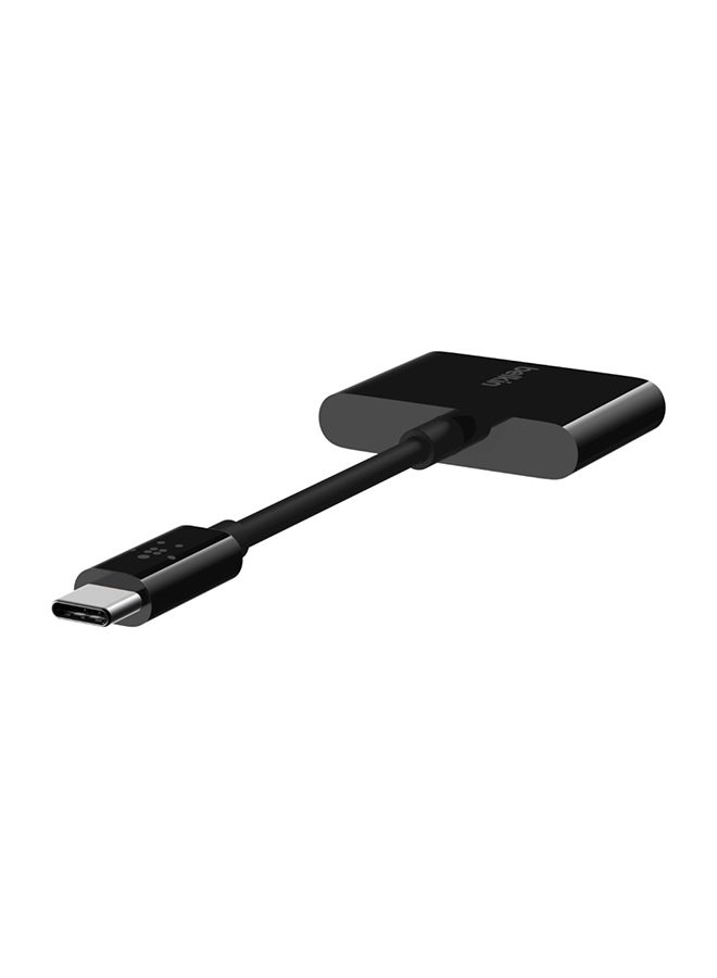 belkin - RockStar 3.5mm Audio With USB-C Charge Adapter Black - Image 1