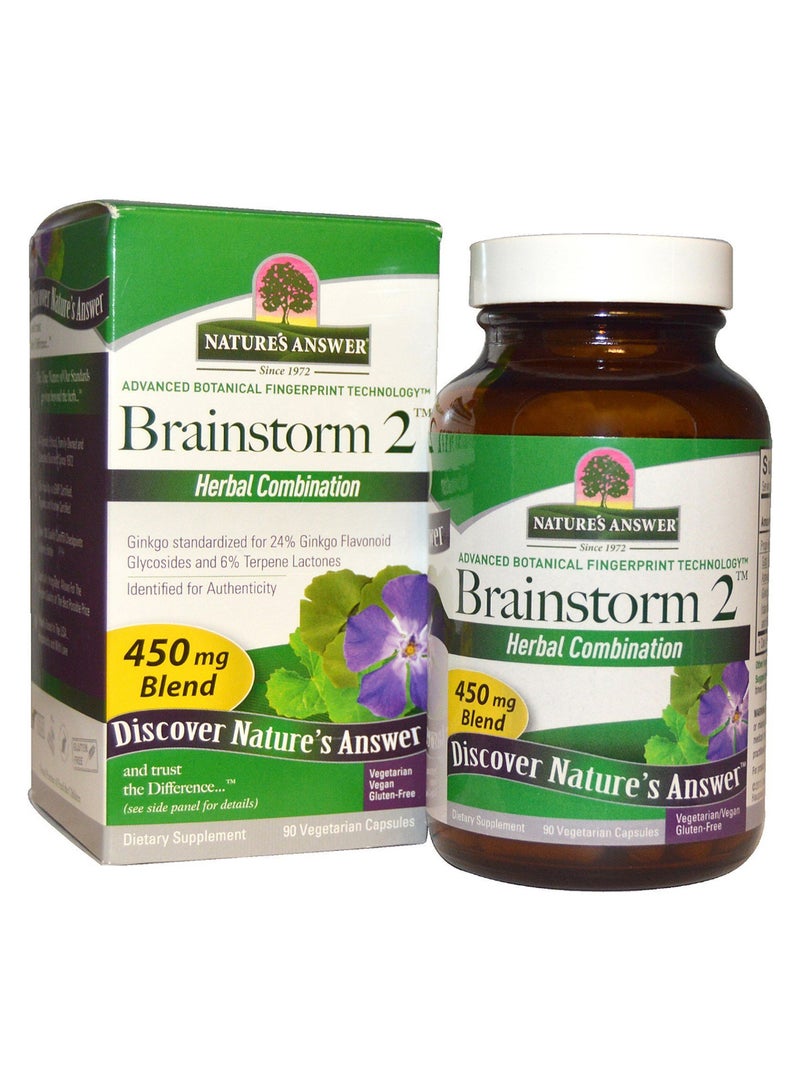 NATURE'S ANSWER Brainstorm 2 Herbal Combination - 90 Capsules