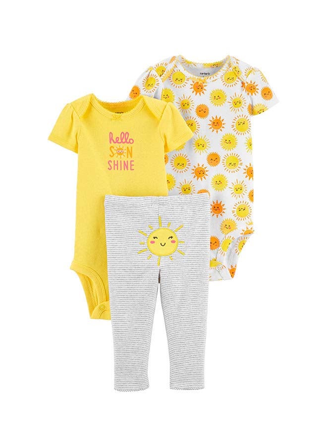 carter's 3-Piece Printed Bodysuit And Pant Set Multicolour