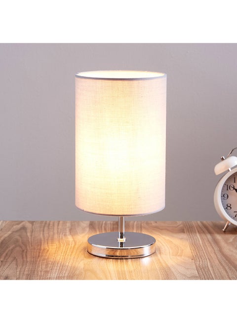 Glen-Fabric Modern Vintage Style Table Lamp Fabric Warm lightning Chrome 13x26cm