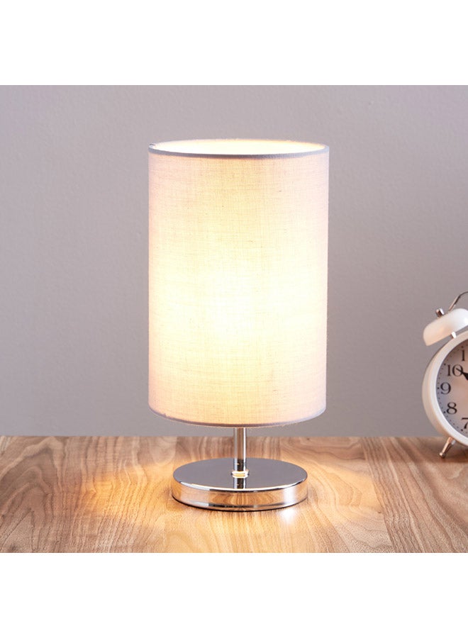 Home Box - Glen-Fabric Modern Vintage Style Table Lamp Fabric Warm lightning Chrome 13x26cm - Image 1