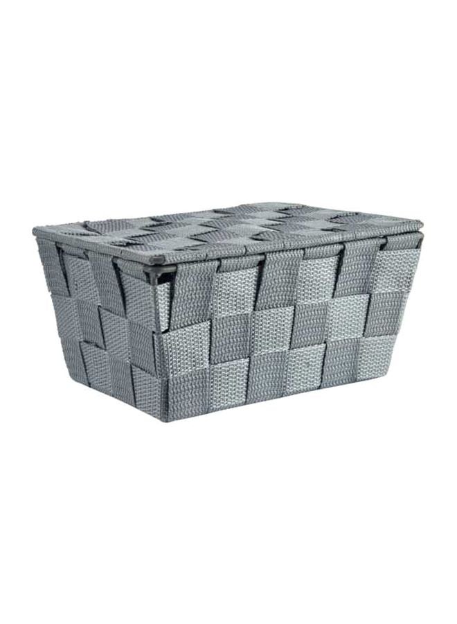 Wenko Bathroom Basket With Lid Grey 19x10x14cm 