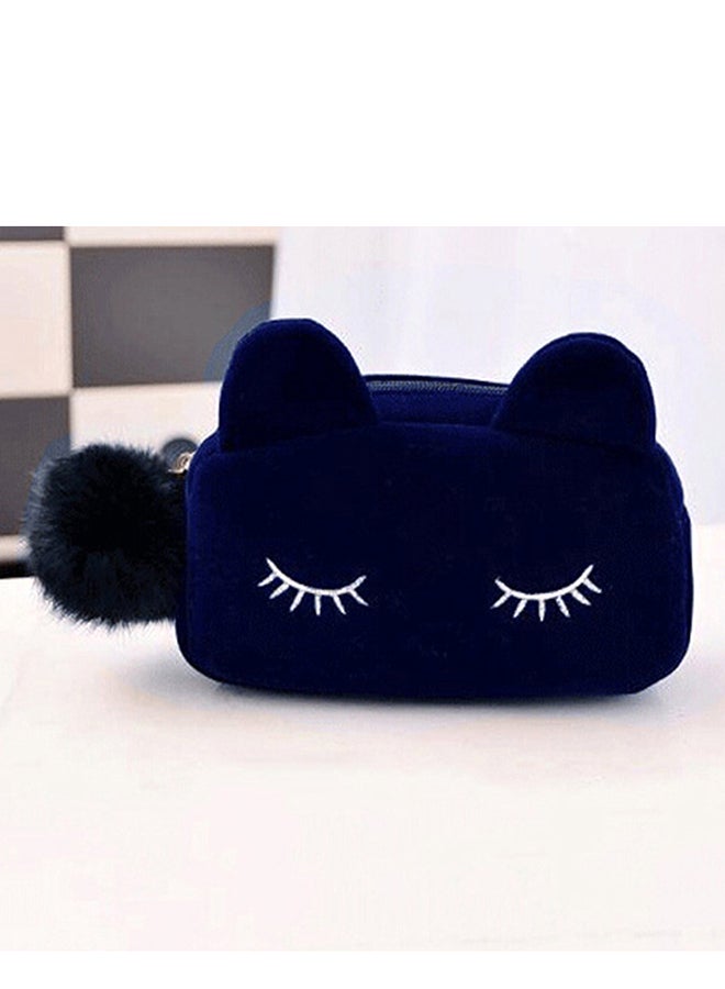 Bluelans - Cartoon Cat Cosmetic Case Blue - Image 1