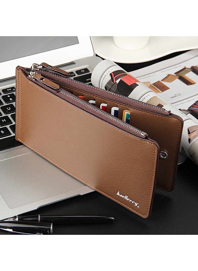 baellerry - Slim Bi-Fold PU Leather Wallet Gold - Image 1