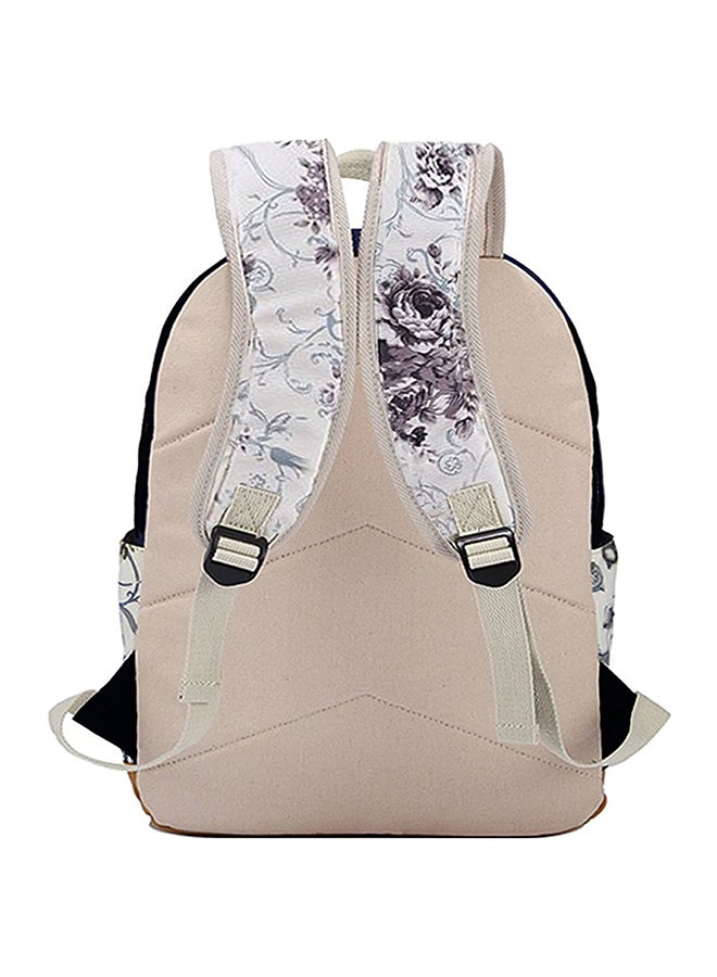Sharpdo - Polyester Printed Zipper Kids Backpack Set Black/White/Purple - Image 1