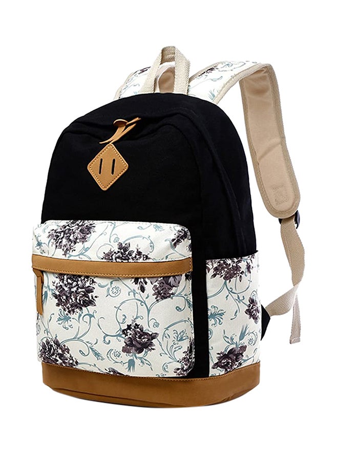 Sharpdo - Polyester Printed Zipper Kids Backpack Set Black/White/Purple - Image 1