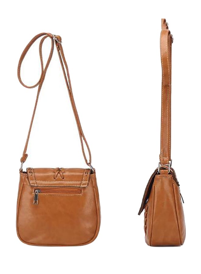 BAGGRA Adjustable Strap Crossbody Bag Light Brown - Image 2