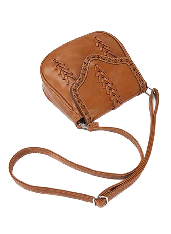 BAGGRA Adjustable Strap Crossbody Bag Light Brown - Image 3