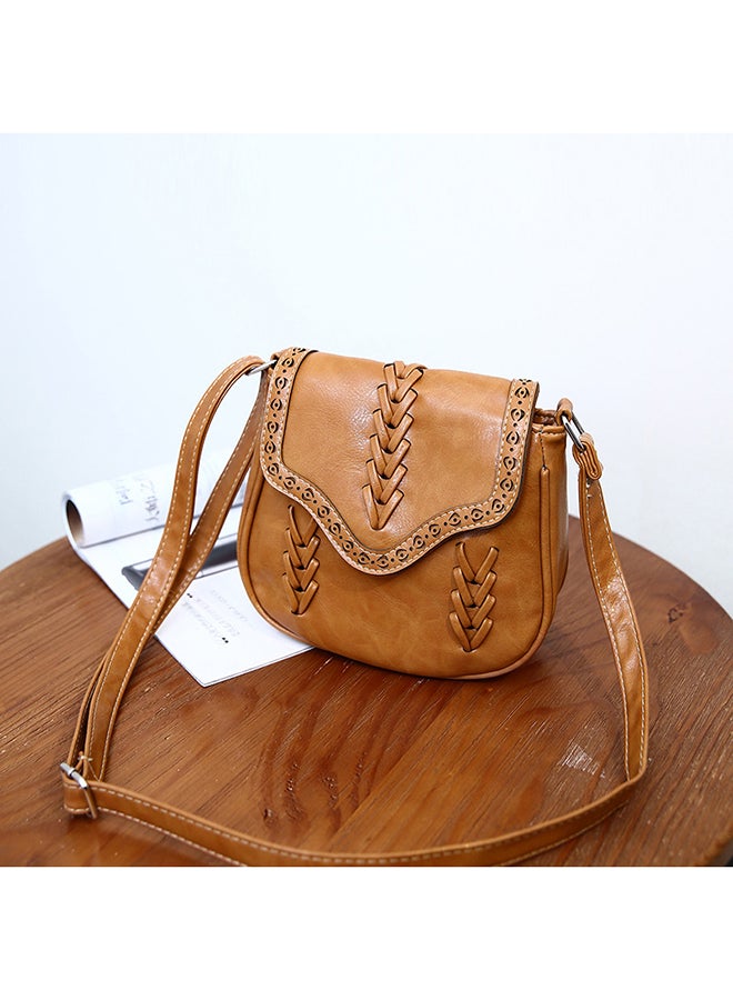 BAGGRA Adjustable Strap Crossbody Bag Light Brown - Image 4