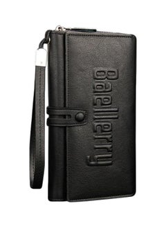 Leather Trifold Wallet Black
