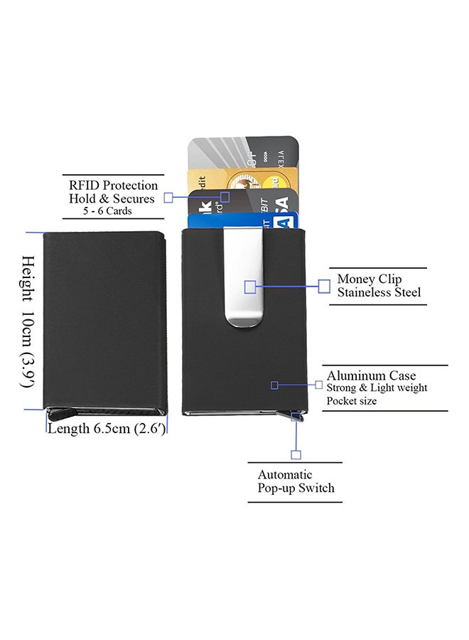 RFID Blocking Pop Up Wallet Black/white
