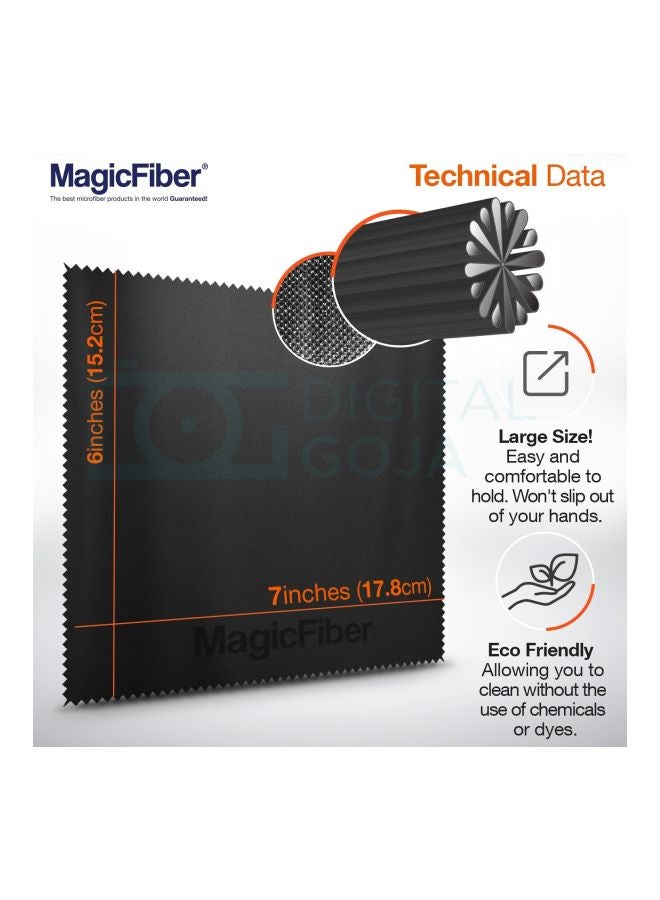 ماجيك فايبر مجموعة أقمشة تنظيف من المايكروفايبر مكونة من 6 قطع أسود / رمادي 16.51سم - Image 3