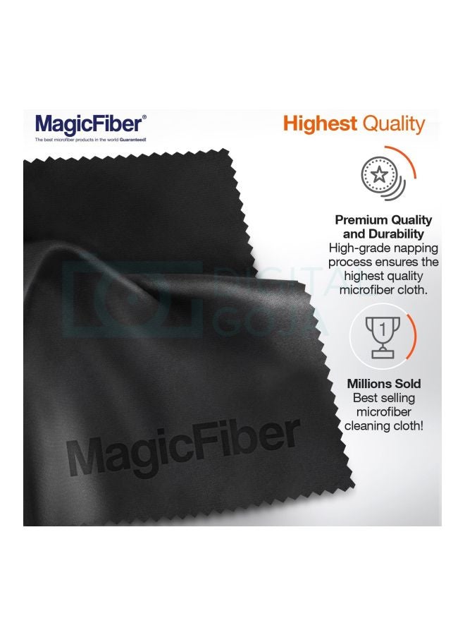 ماجيك فايبر مجموعة أقمشة تنظيف من المايكروفايبر مكونة من 6 قطع أسود / رمادي 16.51سم - Image 5