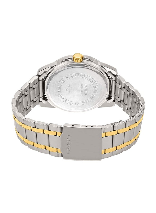 كاسيو ساعة يد بعقارب وسوار من الإستانلس ستيل طراز MTP1314SG للرجال - Image 2