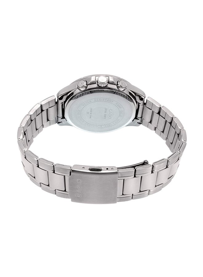 كاسيو ساعة يد كرونوغراف بسوار معدني طراز MTP-1374D-5A - قياس 44 مم - لون فضي للرجال - Image 2