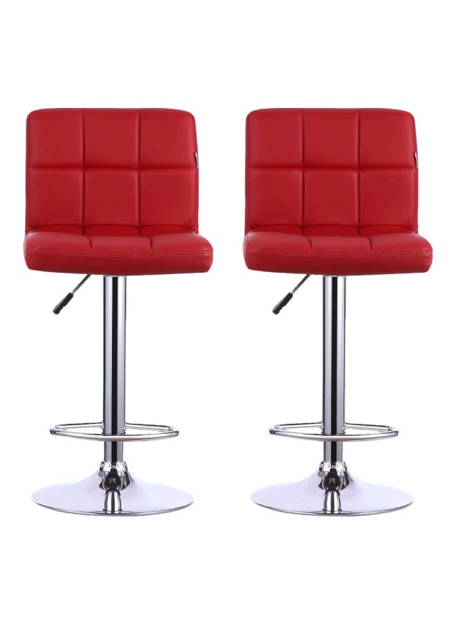 إيكايا طقم كرسي بار دوار بارتفاع قابل للتعديل مكون من قطعتين أحمر/فضي 41x45x110Ø³Ù†ØªÙŠÙ…ØªØ± - Image 1