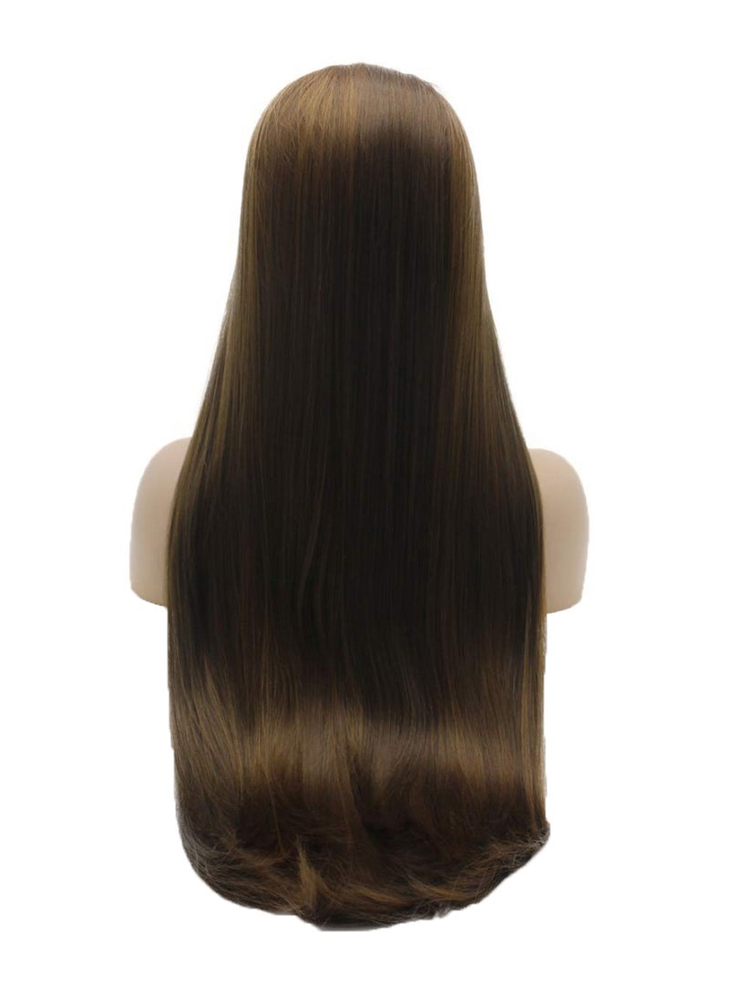 Lushy Professional Long Straight Cosplay Wig Brown 30inch - Image 2