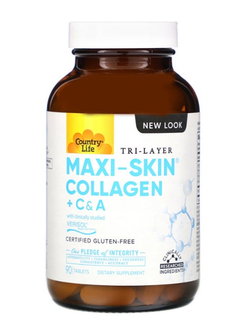 Tri-Layer Maxi Skin Collagen Plus C And A Bone Support - 90 Tablets