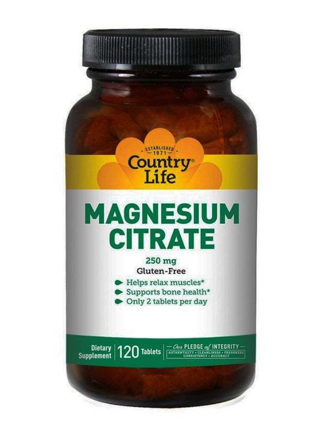 Country Life Magnesium Citrate Dietqary Supplement - 120 Tablets