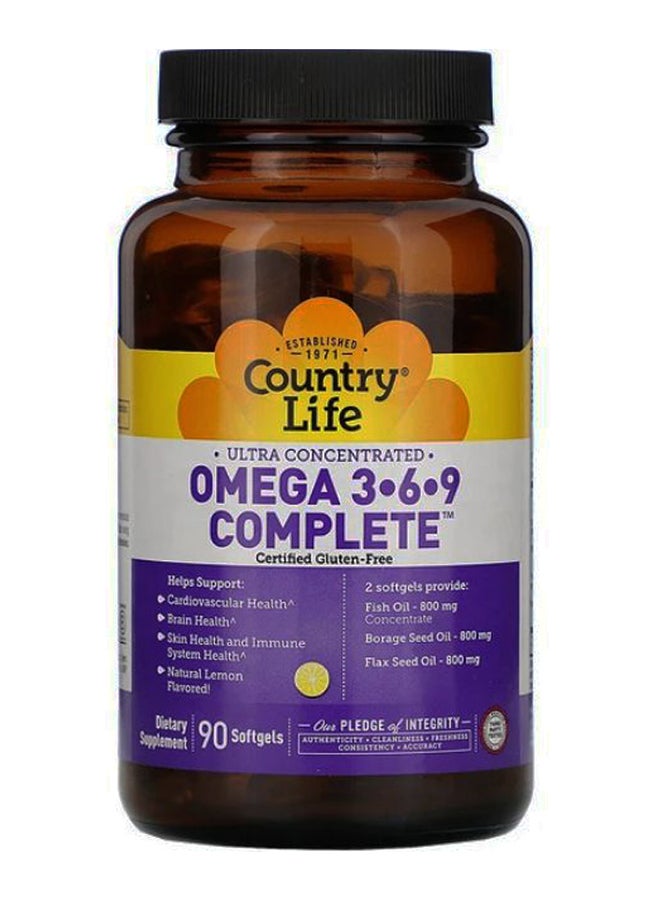 Country Life Ultra Concentrated Omega 3-6-9 Complete - 90 Softgels 