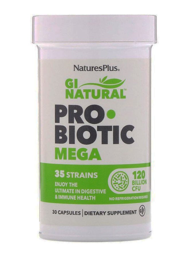 Natures Plus GI Natural Probiotic Mega Dietary Supplement - 30 Capsules - Image 1