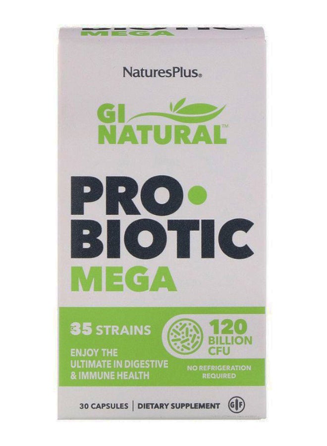 Natures Plus GI Natural Probiotic Mega Dietary Supplement - 30 Capsules - Image 2