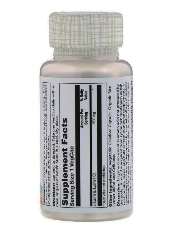 Solaray - L-Lysine Dietary Supplement - 60 VegCaps - Image 1