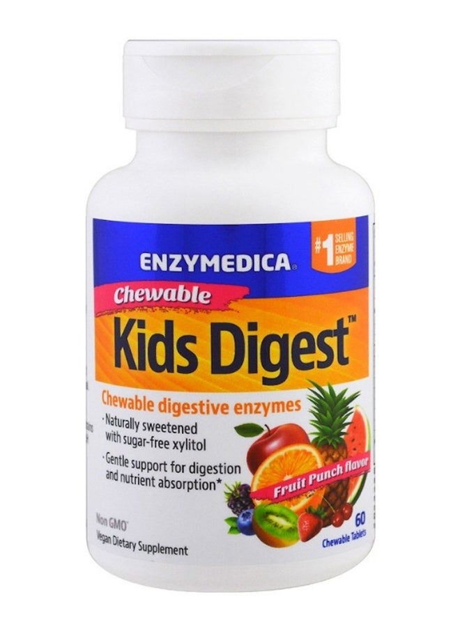 ENZYMEDICA Fruit Punch Chewable Digestive Enzymes - 60 Tablets - Image 1