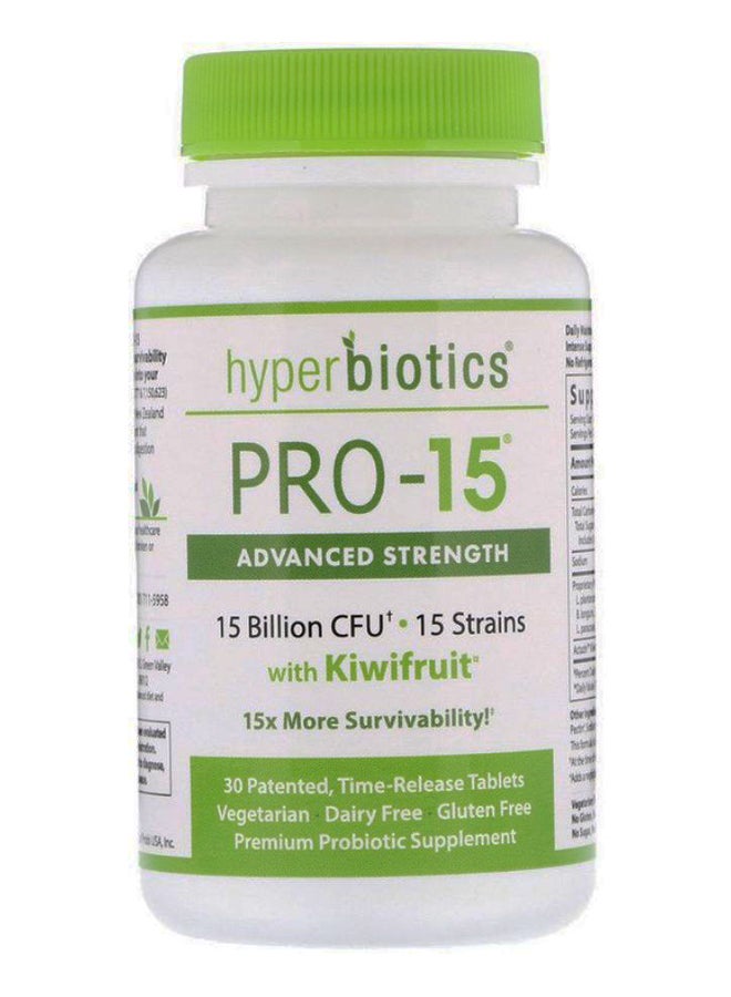 Hyperbiotics PRO-15 Advanced Strength With Kiwifruit - 30 Tablets - Image 1