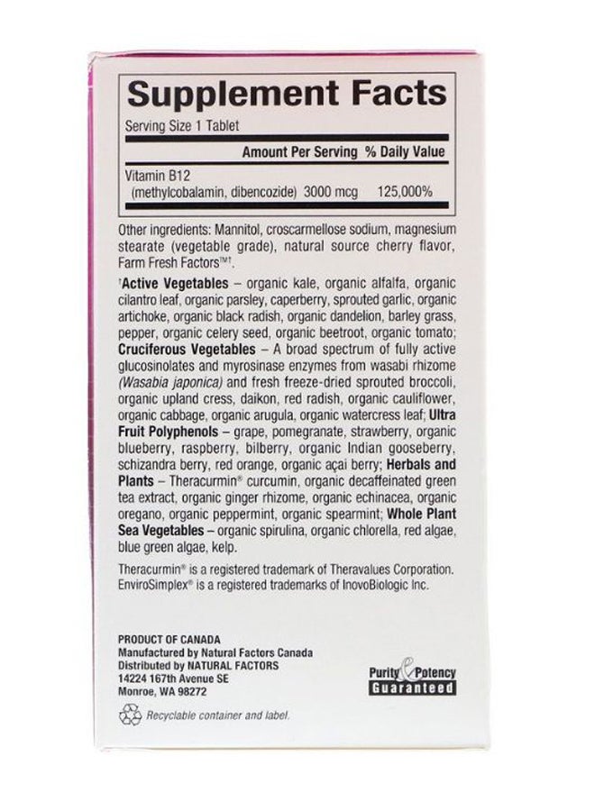 natural Factors - B12 Methylcobalamin And Dibencozide Dietary Supplement - 30 Chewable Tablets - Image 1