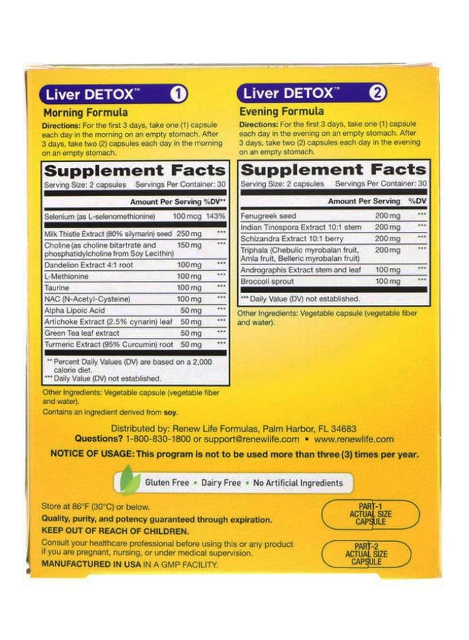Pack Of 2 Liver Detox 30-Day Cleansing Program - 120 Tablets
