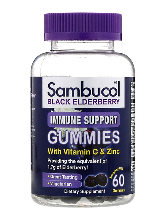 Sambucol Black Elderberry With Vitamin C And Zinc Immune Support - 60 Gummies  - Image 1