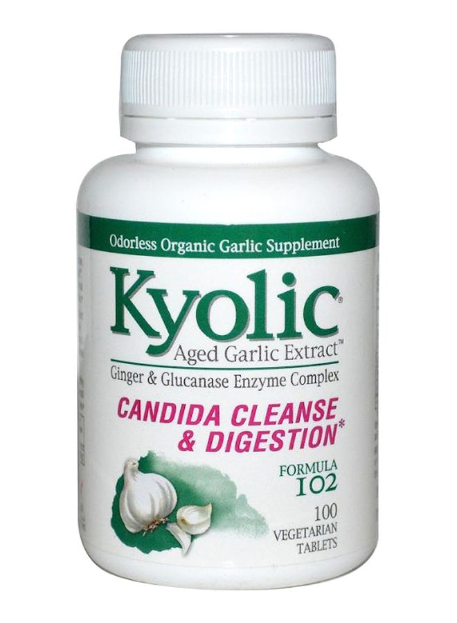 kyolic Aged Garlic Extract Candida Cleanse And Digestion Formula 102 - 100 Tablets  - Image 1
